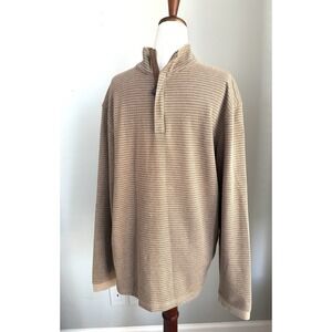 Hagaar Men's Plaid Tan Zip Pullover Large